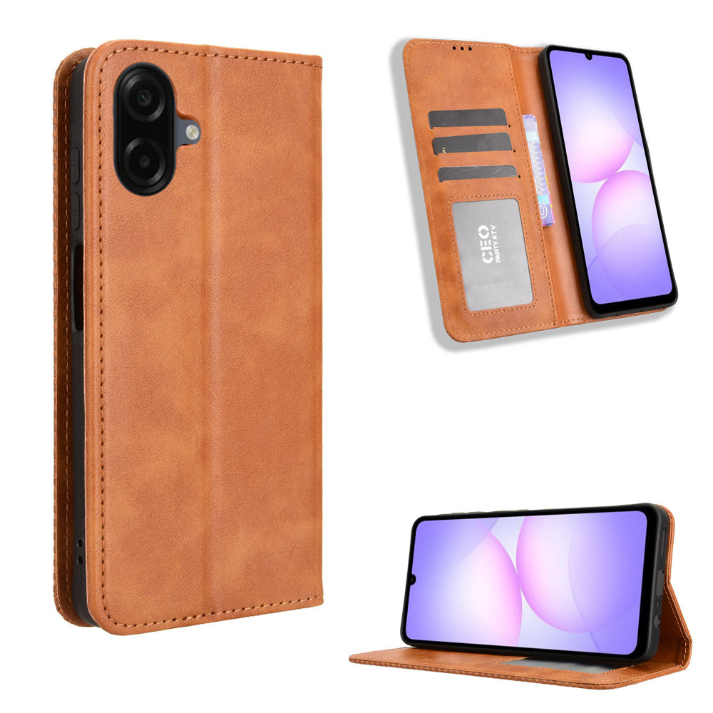 Samsung Galaxy A08 5G / A08 4G / A07 4G Läderfodral Plånboksfodral Retro Textur mobilskal