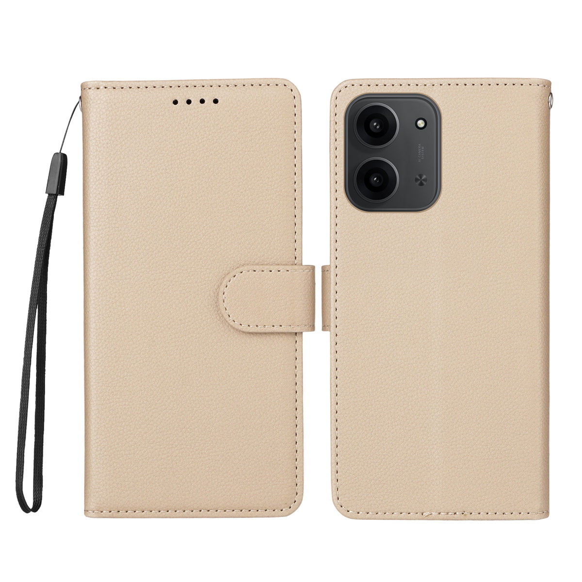 For Xiaomi Redmi 15C 4G (Global) (171mm) / Poco C85 4G (171mm) Case RFID Blocking 3 Card Slots PU Leather Phone Cover with Wrist Strap
