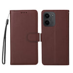 For Xiaomi Redmi 15C 4G (Global) (171mm) / Poco C85 4G (171mm) Case RFID Blocking 3 Card Slots PU Leather Phone Cover with Wrist Strap