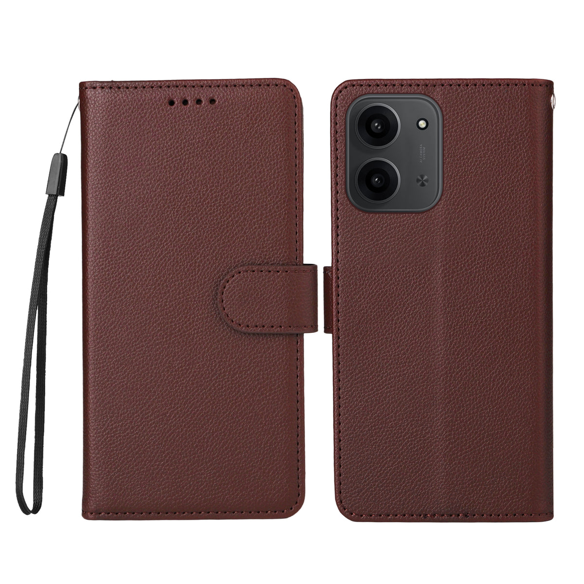 For Xiaomi Redmi 15C 4G (Global) (171mm) / Poco C85 4G (171mm) Case RFID Blocking 3 Card Slots PU Leather Phone Cover with Wrist Strap