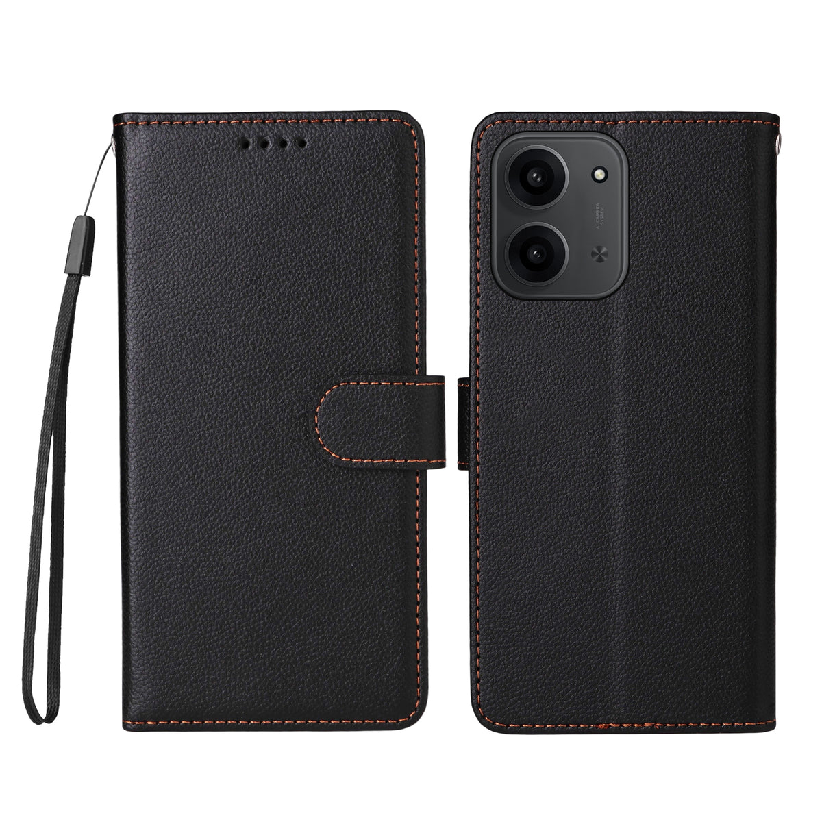 For Xiaomi Redmi 15C 4G (Global) (171mm) / Poco C85 4G (171mm) Case RFID Blocking 3 Card Slots PU Leather Phone Cover with Wrist Strap
