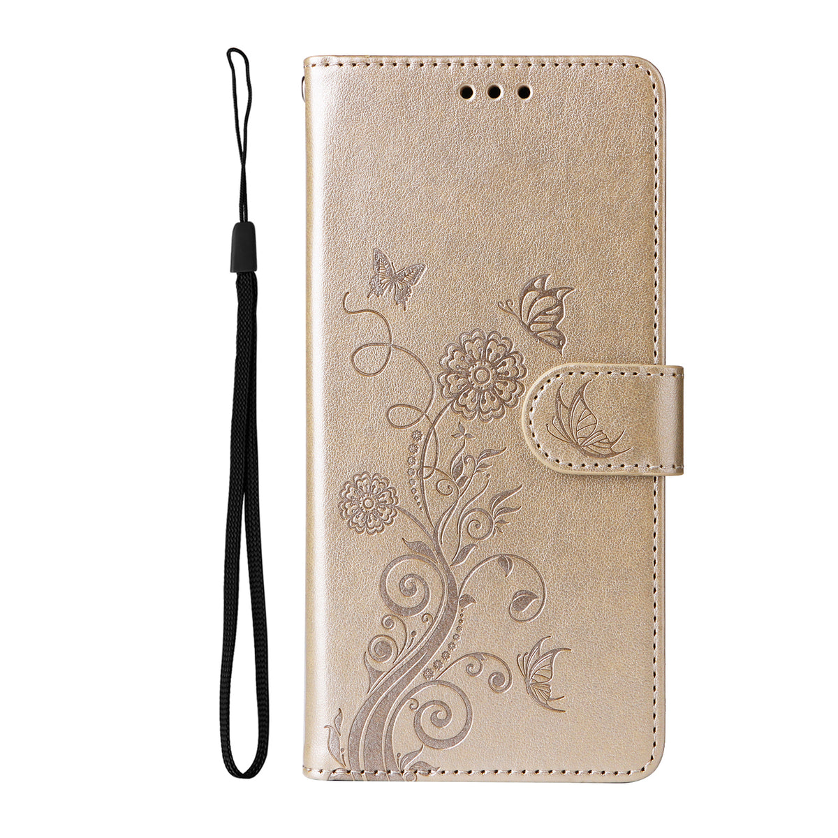 For Xiaomi Redmi 15C 4G (Global) (171mm) / Poco C85 4G (171mm) Leather Case Butterfly Floral Imprint Wallet Stand Cover