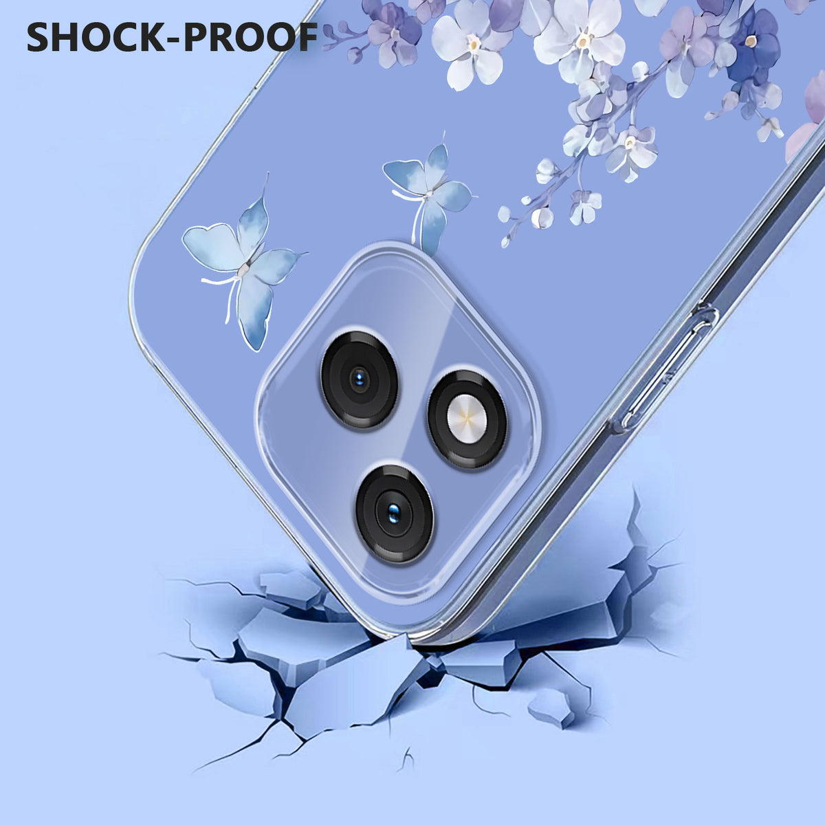 For Honor 400 Lite 5G Case Butterfly Floral Pattern Printing TPU Phone Back Cover
