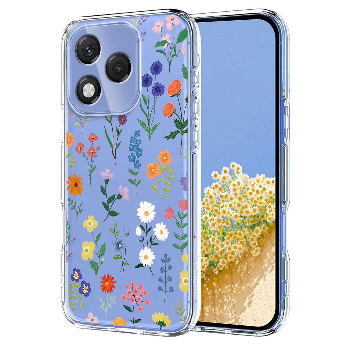 For Honor 400 Lite 5G Case Butterfly Floral Pattern Printing TPU Phone Back Cover
