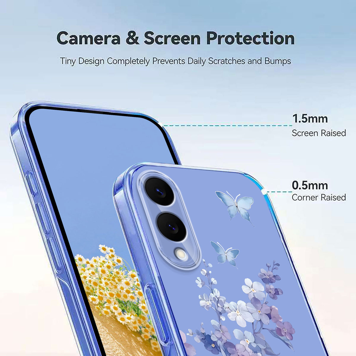 Samsung Galaxy S25 Edge-skal med fjärilsmönster och tryck av TPU-fodral
