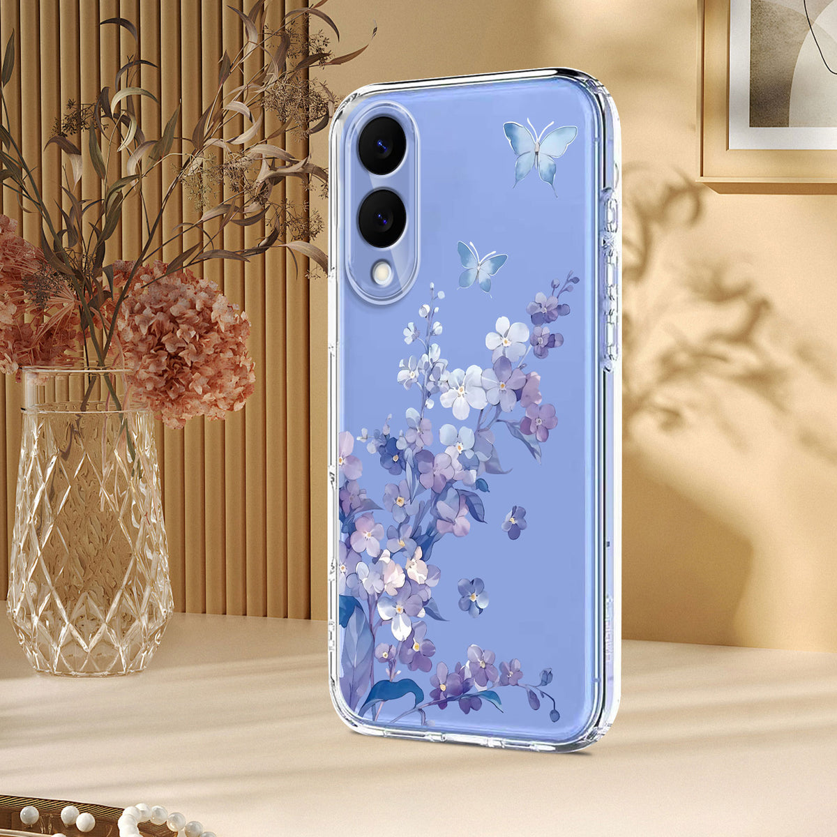 Samsung Galaxy S25 Edge-skal med fjärilsmönster och tryck av TPU-fodral