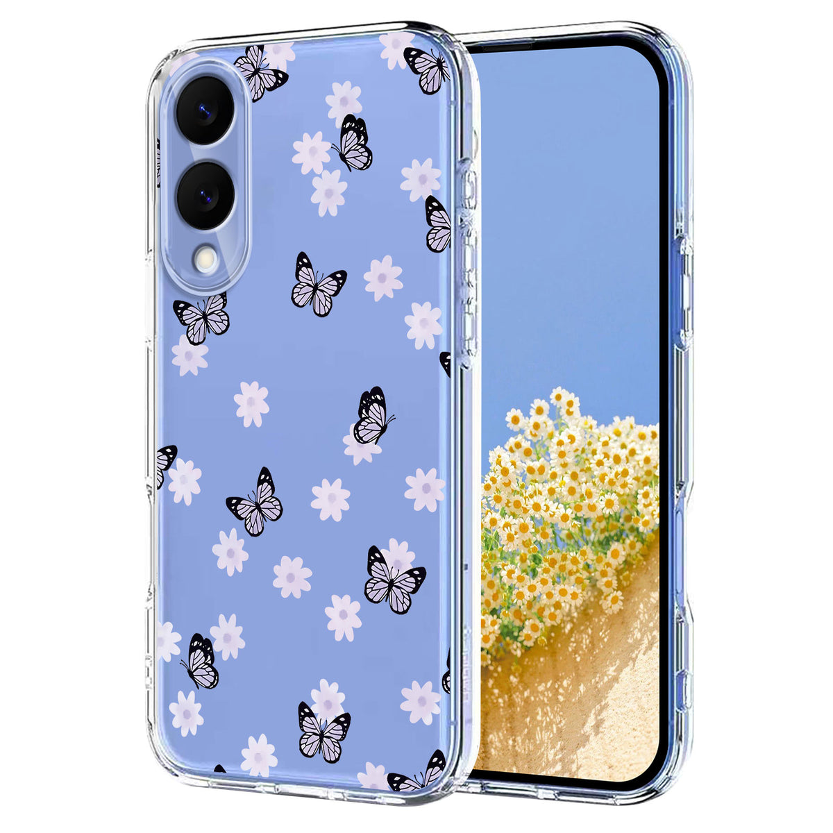 Samsung Galaxy S25 Edge-skal med fjärilsmönster och tryck av TPU-fodral