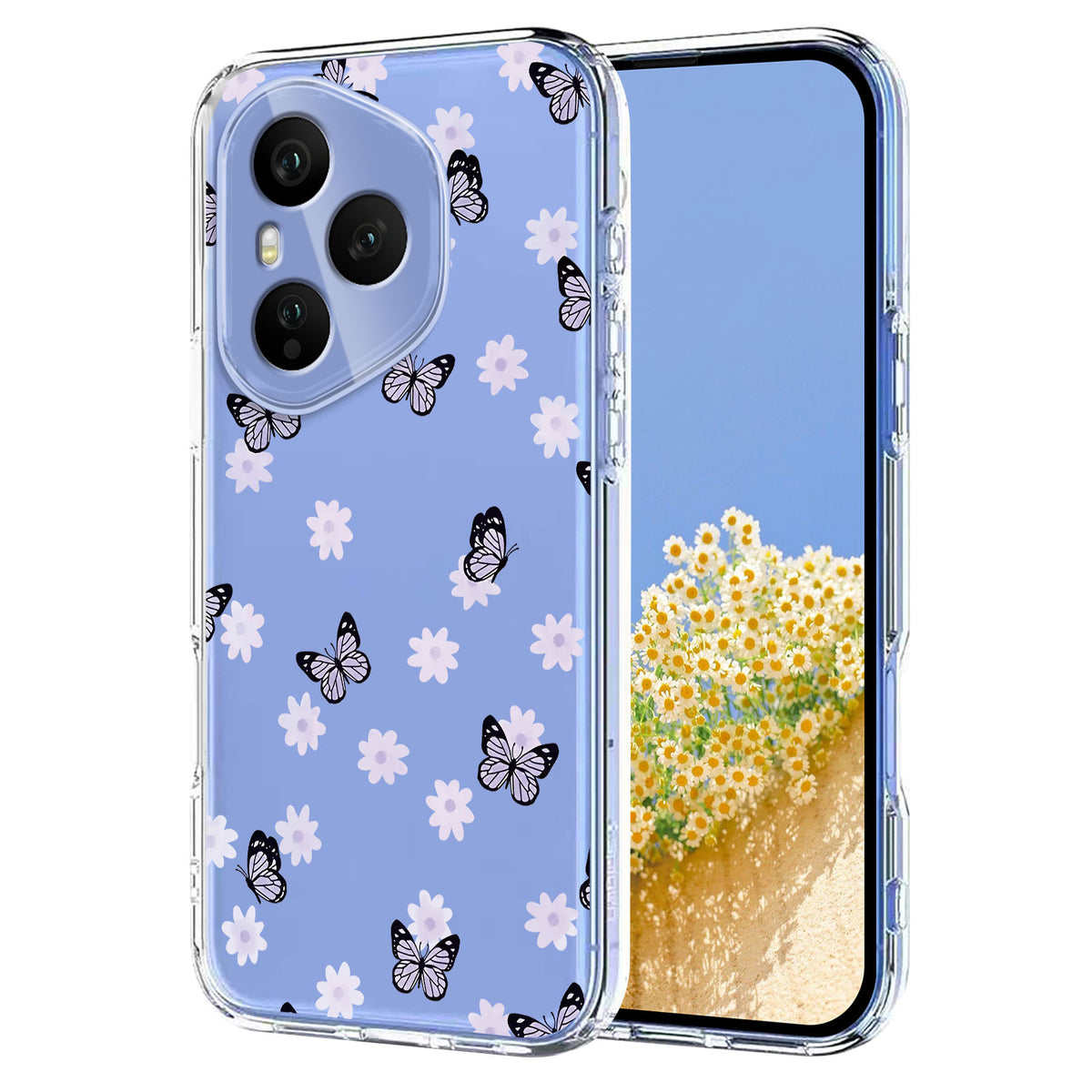 For Honor 400 Pro 5G (Global) Case Butterfly Floral Pattern Printing TPU Phone Back Cover
