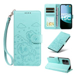 For Xiaomi Redmi 15C 5G (EU) (173mm) / 15C 4G (EU) (173mm) Case RFID Blocking Imprint Dog Pattern PU Leather Phone Cover with Wrist Strap