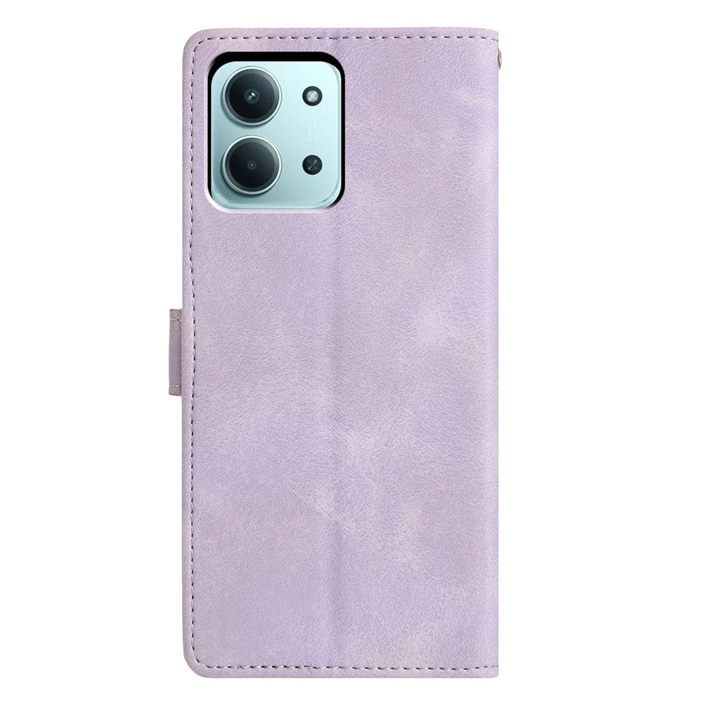 For Xiaomi Redmi 15C 4G (Global) (171mm) / Poco C85 4G (171mm) Case Wallet Stand Imprinted Triangle Pattern Leather Phone Flip Cover