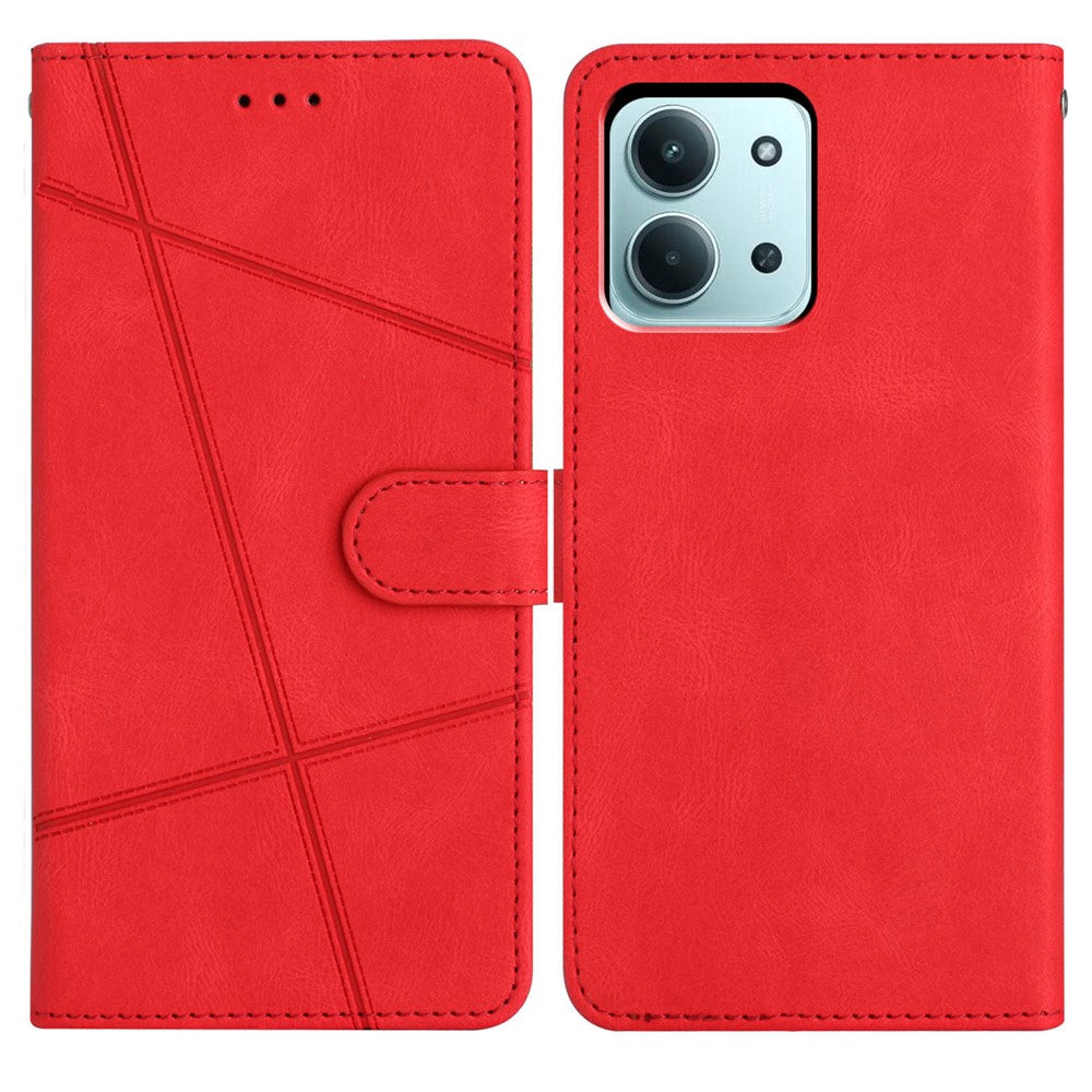 Xiaomi Redmi 15C 4G (Global) (171 mm) / Poco C85 4G (171 mm) Plånboksfodral med linjepräglad hudkontakt i läder med fällbart lock.