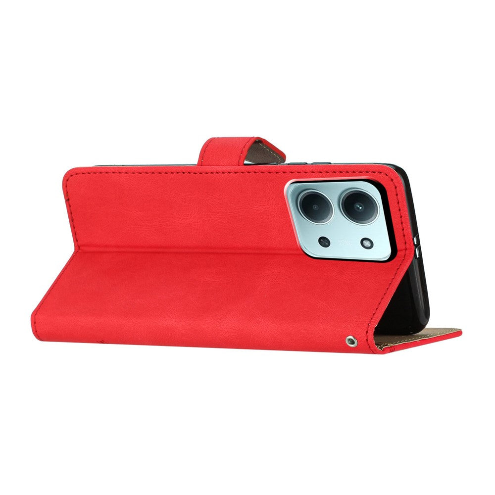 Xiaomi Redmi 15C 4G (Global) (171 mm) / Poco C85 4G (171 mm) Plånboksfodral med linjepräglad hudkontakt i läder med fällbart lock.