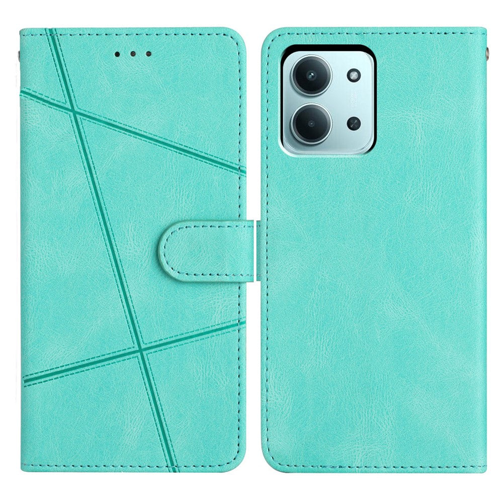 Xiaomi Redmi 15C 4G (Global) (171 mm) / Poco C85 4G (171 mm) Plånboksfodral med linjepräglad hudkontakt i läder med fällbart lock.