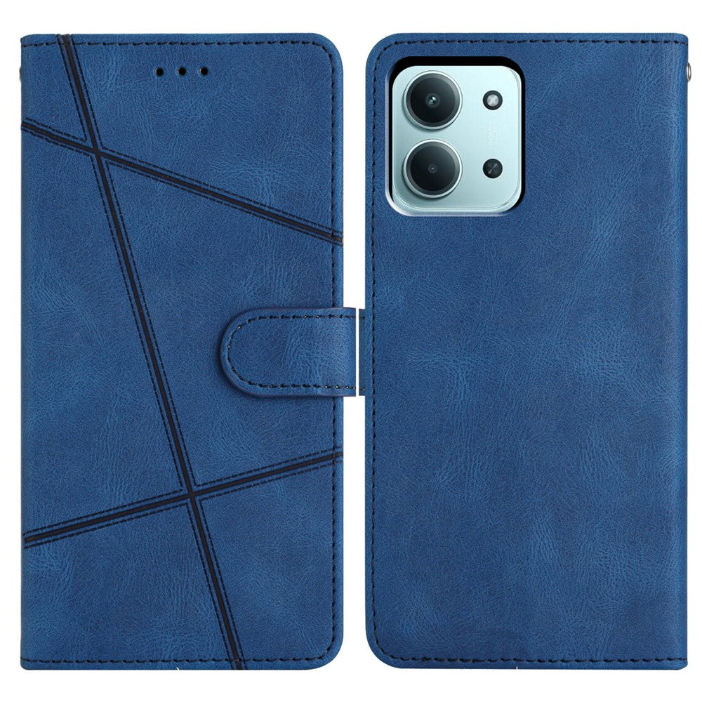 Xiaomi Redmi 15C 4G (Global) (171 mm) / Poco C85 4G (171 mm) Plånboksfodral med linjepräglad hudkontakt i läder med fällbart lock.