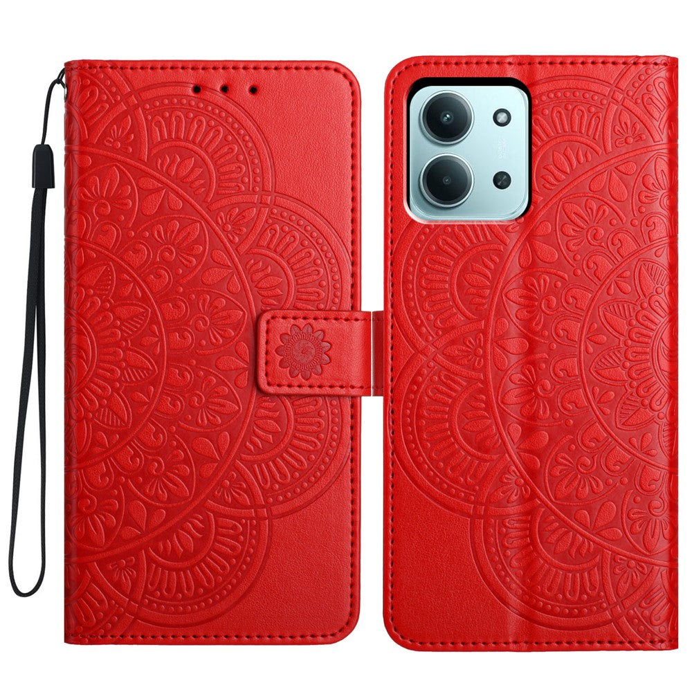 For Xiaomi Redmi 15C 4G (Global) (171mm) / Poco C85 4G (171mm) Leather Case with Card Slots Mandala Pattern Phone Cover Stand