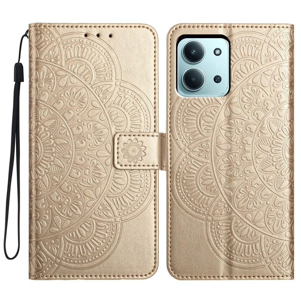 For Xiaomi Redmi 15C 4G (Global) (171mm) / Poco C85 4G (171mm) Leather Case with Card Slots Mandala Pattern Phone Cover Stand