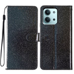 For Xiaomi Redmi 15C 4G (Global) (171mm) / Poco C85 4G (171mm) Wallet Case Glitter Anti-Scratch Leather Stand Phone Cover with Strap