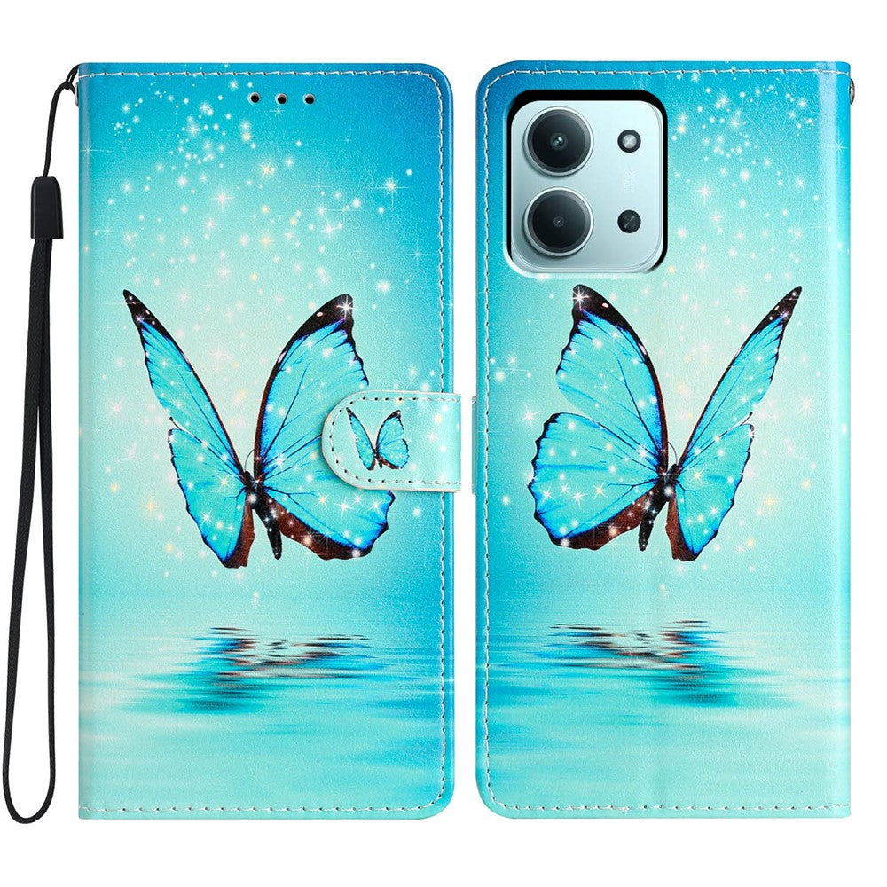 For Xiaomi Redmi 15C 4G (Global) (171mm) / Poco C85 4G (171mm) Wallet Case PU Leather Pattern Printing Stand Phone Cover with Strap
