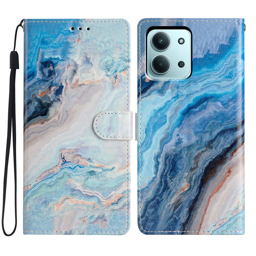 For Xiaomi Redmi 15C 4G (Global) (171mm) / Poco C85 4G (171mm) Wallet Case PU Leather Pattern Printing Stand Phone Cover with Strap