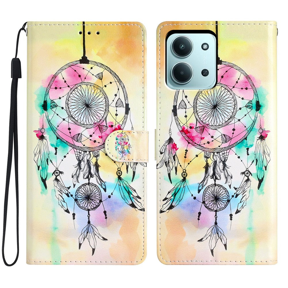 For Xiaomi Redmi 15C 4G (Global) (171mm) / Poco C85 4G (171mm) Wallet Case PU Leather Pattern Printing Stand Phone Cover with Strap