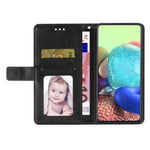 Anti-fall Flip Wallet Cover For Samsung Galaxy A04e 4G PU Leather Imprinted Y-Shaped Lines Phone Case Foldable Stand with Strap