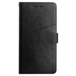 Anti-fall Flip Wallet Cover For Samsung Galaxy A04e 4G PU Leather Imprinted Y-Shaped Lines Phone Case Foldable Stand with Strap