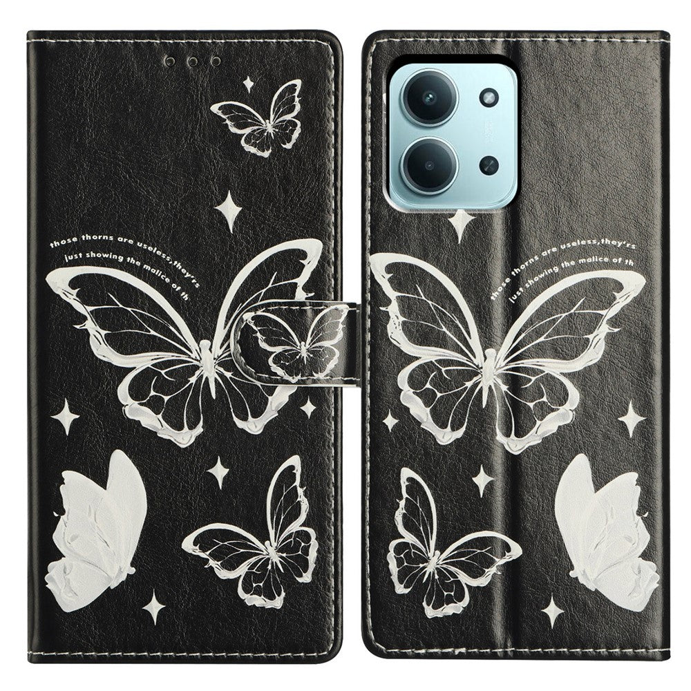For Xiaomi Redmi 15C 4G (Global) (171mm) / Poco C85 4G (171mm) Case Pattern Printing Wallet Leather Phone Cover with Strap