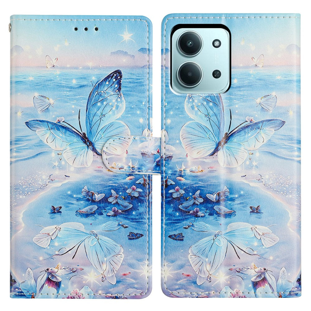 For Xiaomi Redmi 15C 4G (Global) (171mm) / Poco C85 4G (171mm) Case Pattern Printing Wallet Leather Phone Cover with Strap
