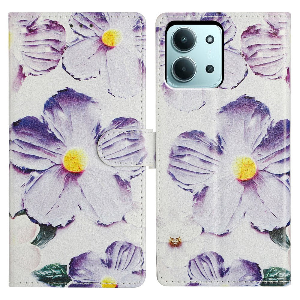 For Xiaomi Redmi 15C 4G (Global) (171mm) / Poco C85 4G (171mm) Case Pattern Printing Wallet Leather Phone Cover with Strap