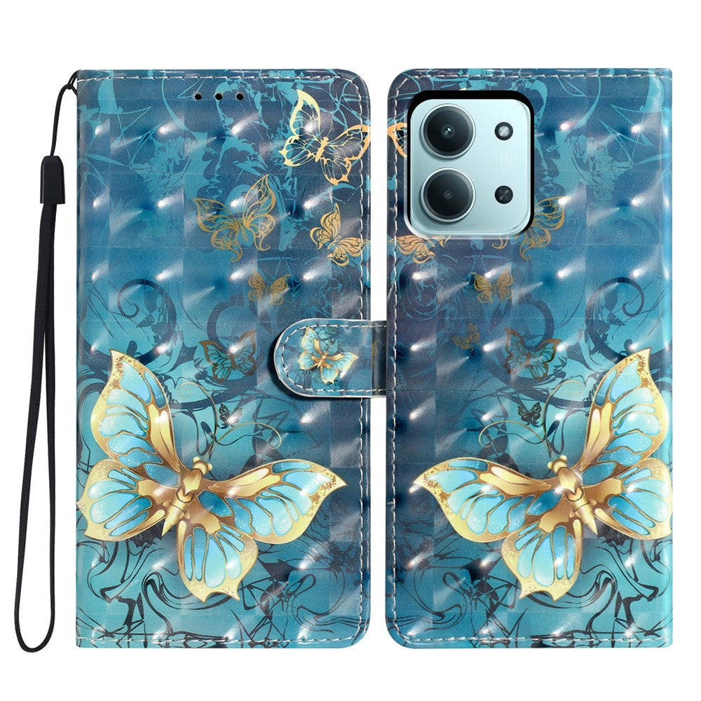 For Xiaomi Redmi 15C 4G (Global) (171mm) / Poco C85 4G (171mm) Case PU Leather Wallet Phone Cover 3D Pattern Printing