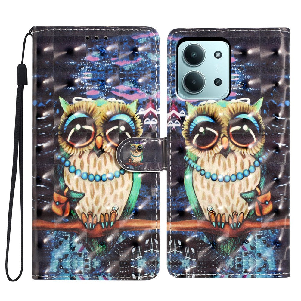 For Xiaomi Redmi 15C 4G (Global) (171mm) / Poco C85 4G (171mm) Case PU Leather Wallet Phone Cover 3D Pattern Printing