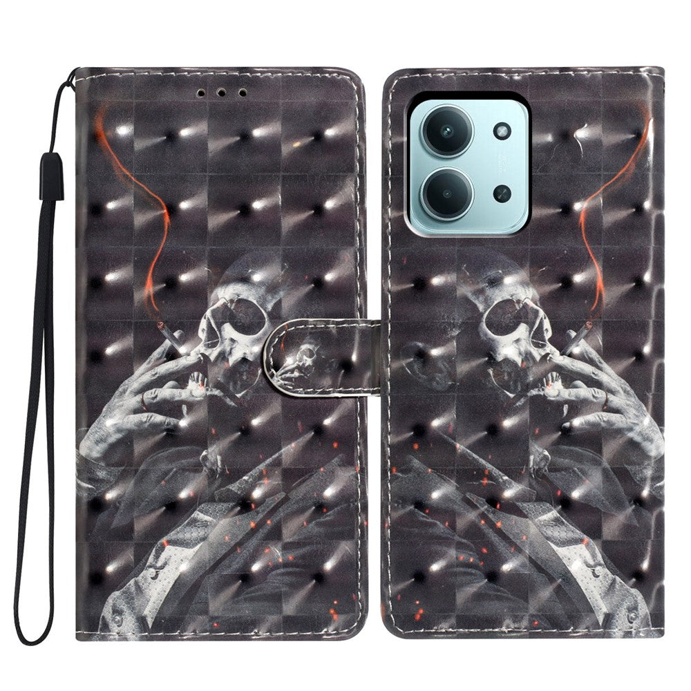 For Xiaomi Redmi 15C 4G (Global) (171mm) / Poco C85 4G (171mm) Case PU Leather Wallet Phone Cover 3D Pattern Printing