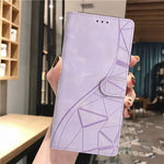 For Xiaomi 15T Case Wallet Stand Imprinted Triangle Pattern Leather Phone Flip Cover