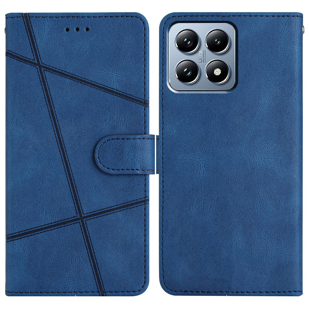 For Xiaomi 15T Wallet Case Line Imprint Skin-Touch Leather Flip Phone Cover