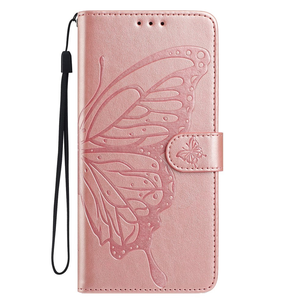 For Xiaomi 15T Case Butterfly Imprint Wallet Stand PU Leather Flip Phone Cover with Strap