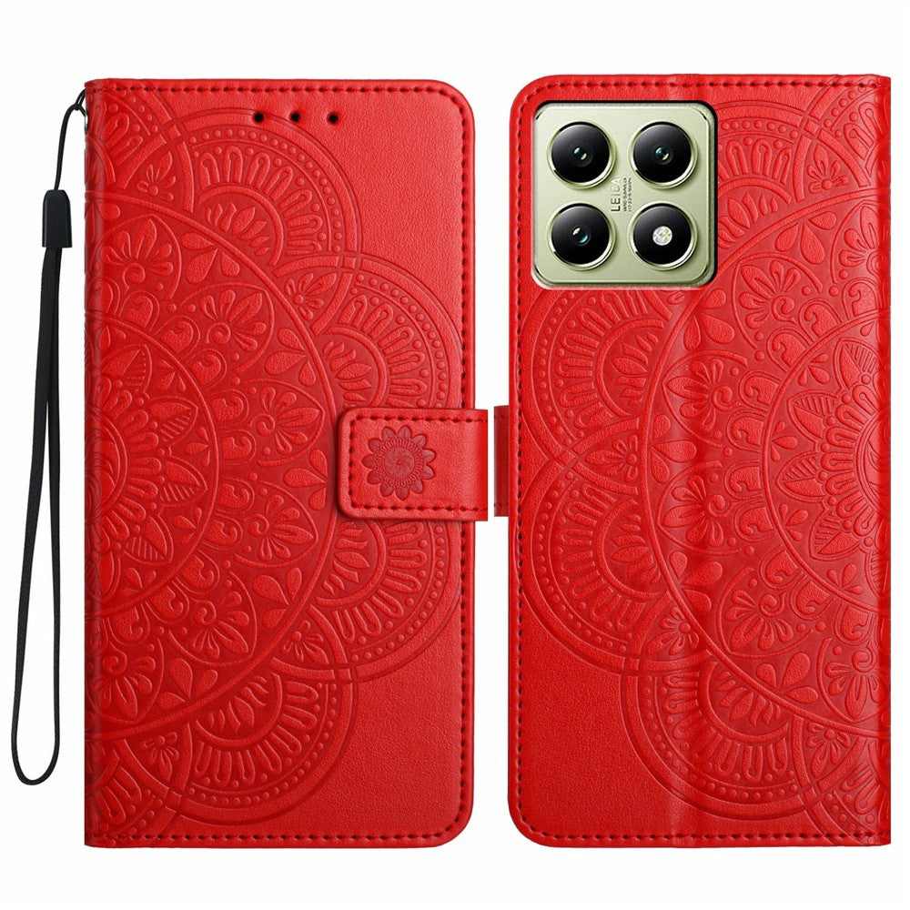 For Xiaomi 15T Leather Case with Card Slots Mandala Pattern Phone Cover Stand