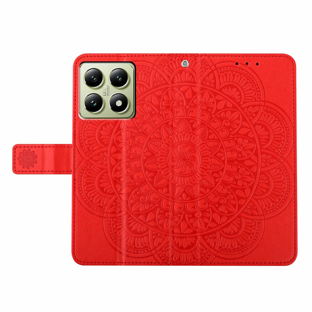 For Xiaomi 15T Leather Case with Card Slots Mandala Pattern Phone Cover Stand