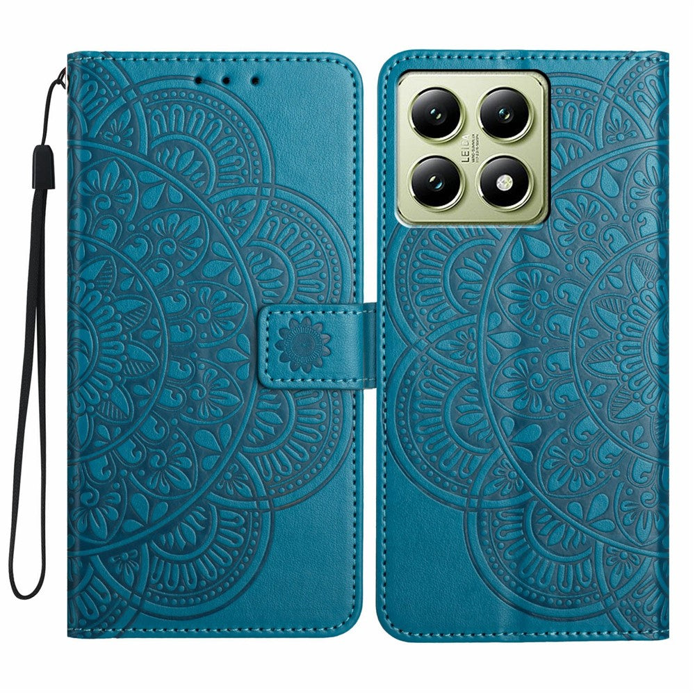 For Xiaomi 15T Leather Case with Card Slots Mandala Pattern Phone Cover Stand