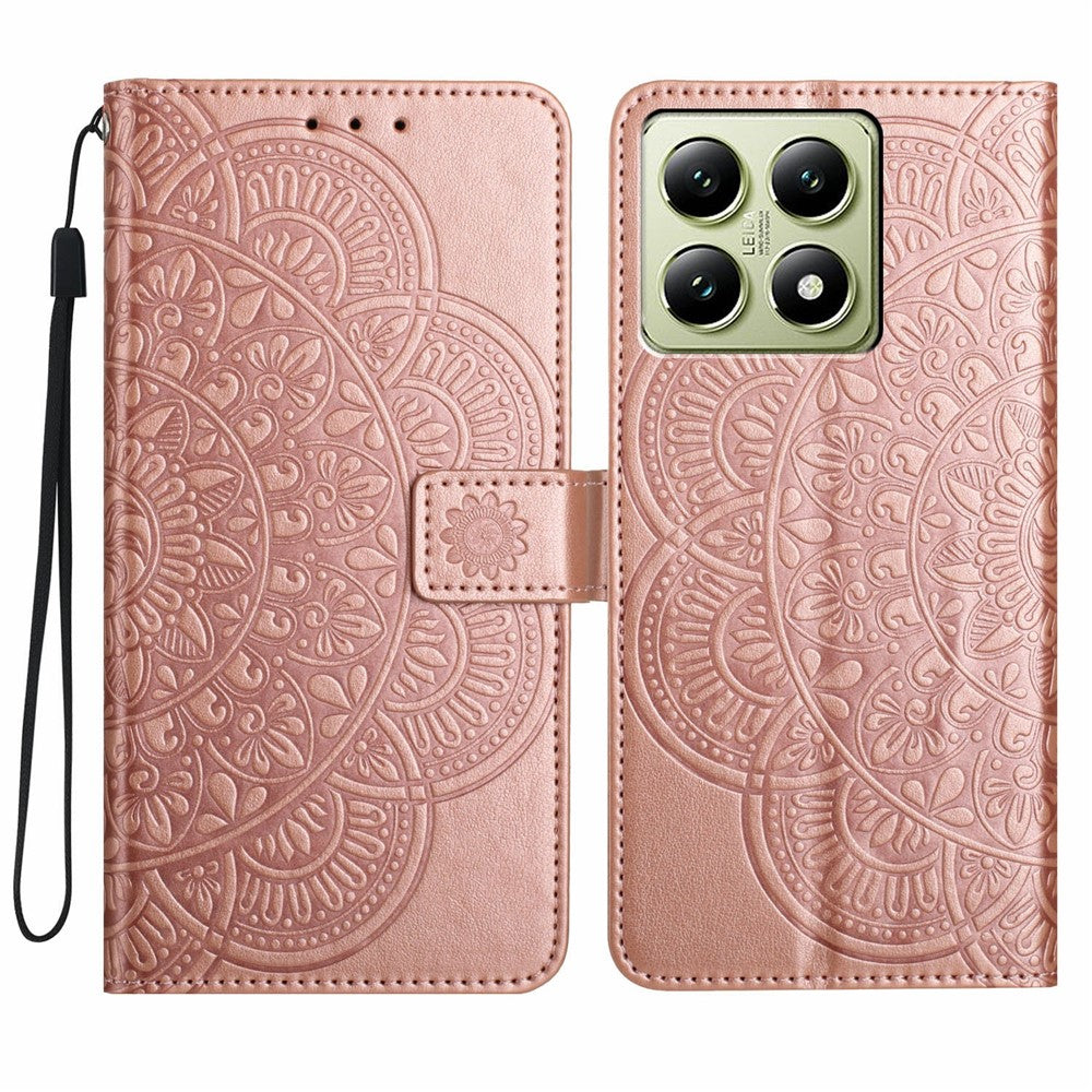 For Xiaomi 15T Leather Case with Card Slots Mandala Pattern Phone Cover Stand