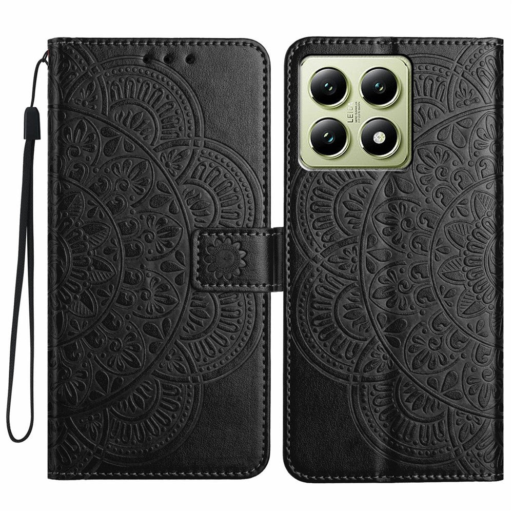 For Xiaomi 15T Leather Case with Card Slots Mandala Pattern Phone Cover Stand