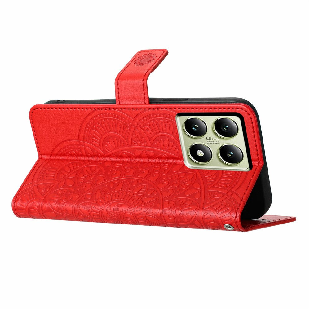 For Xiaomi 15T Pro Leather Case with Card Slots Mandala Pattern Phone Cover Stand
