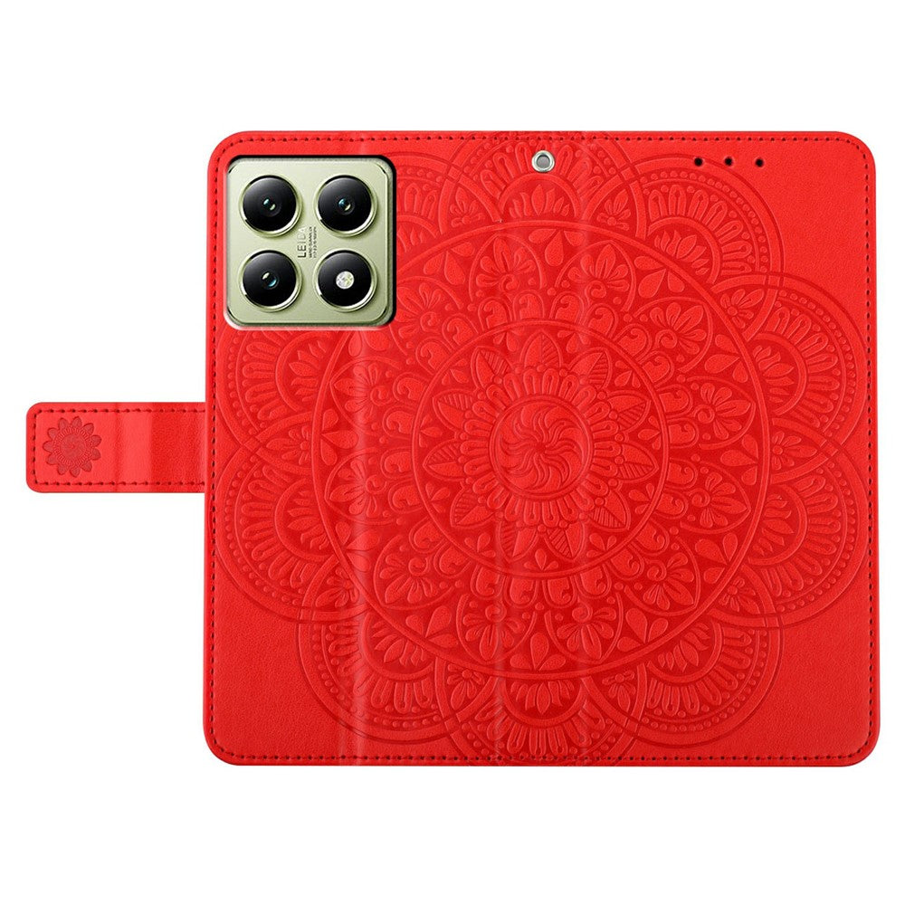 For Xiaomi 15T Pro Leather Case with Card Slots Mandala Pattern Phone Cover Stand