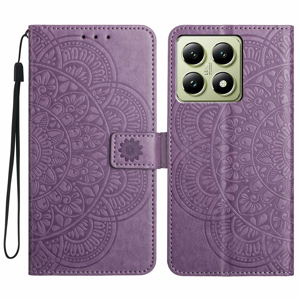 For Xiaomi 15T Pro Leather Case with Card Slots Mandala Pattern Phone Cover Stand