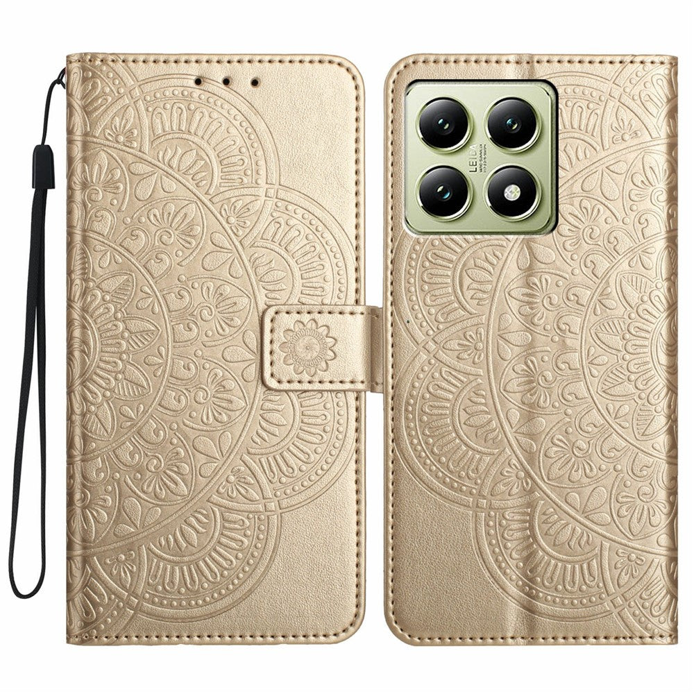 For Xiaomi 15T Pro Leather Case with Card Slots Mandala Pattern Phone Cover Stand