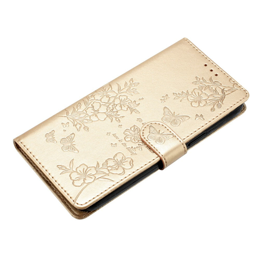 For Xiaomi 15T Pro Wallet Phone Case Butterfly Floral Imprint Leather Flip Cover with Strap