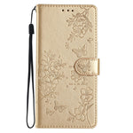 For Xiaomi 15T Pro Wallet Phone Case Butterfly Floral Imprint Leather Flip Cover with Strap