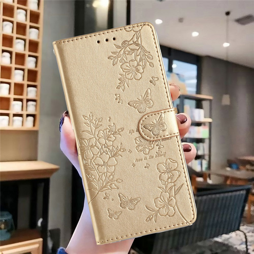 For Xiaomi 15T Pro Wallet Phone Case Butterfly Floral Imprint Leather Flip Cover with Strap