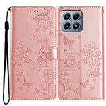 For Xiaomi 15T Pro Wallet Phone Case Butterfly Floral Imprint Leather Flip Cover with Strap