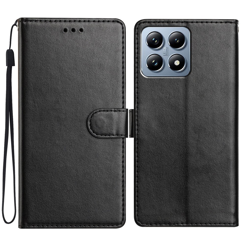 For Xiaomi 15T Leather Case Wallet Stand Phone Cover with Handy Strap
