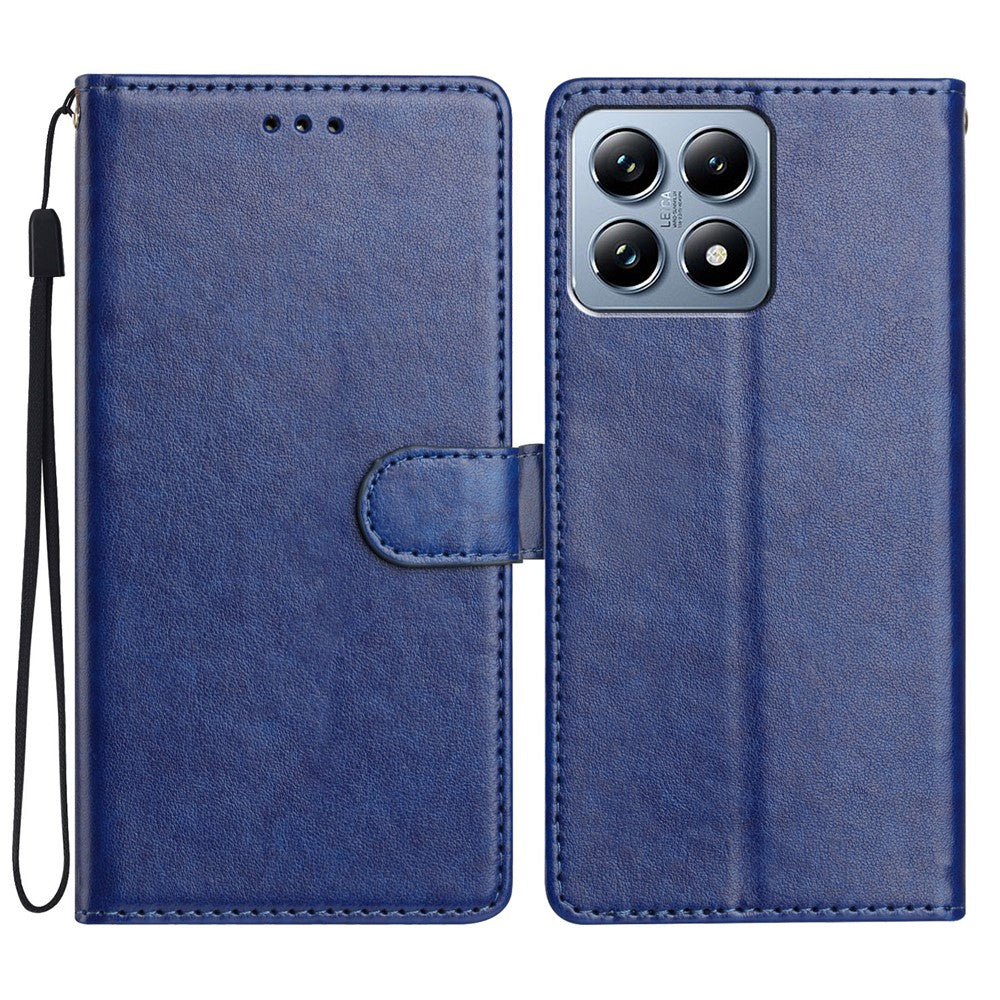 For Xiaomi 15T Leather Case Wallet Stand Phone Cover with Handy Strap